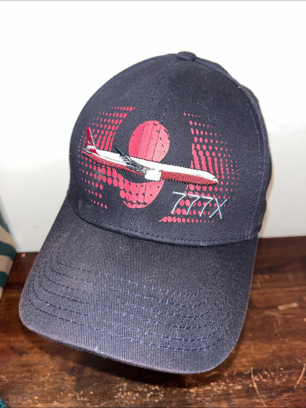 Rare Black Red  Historical Boeing Airplane Company 777 9X Golf Baseball Cap Hat
